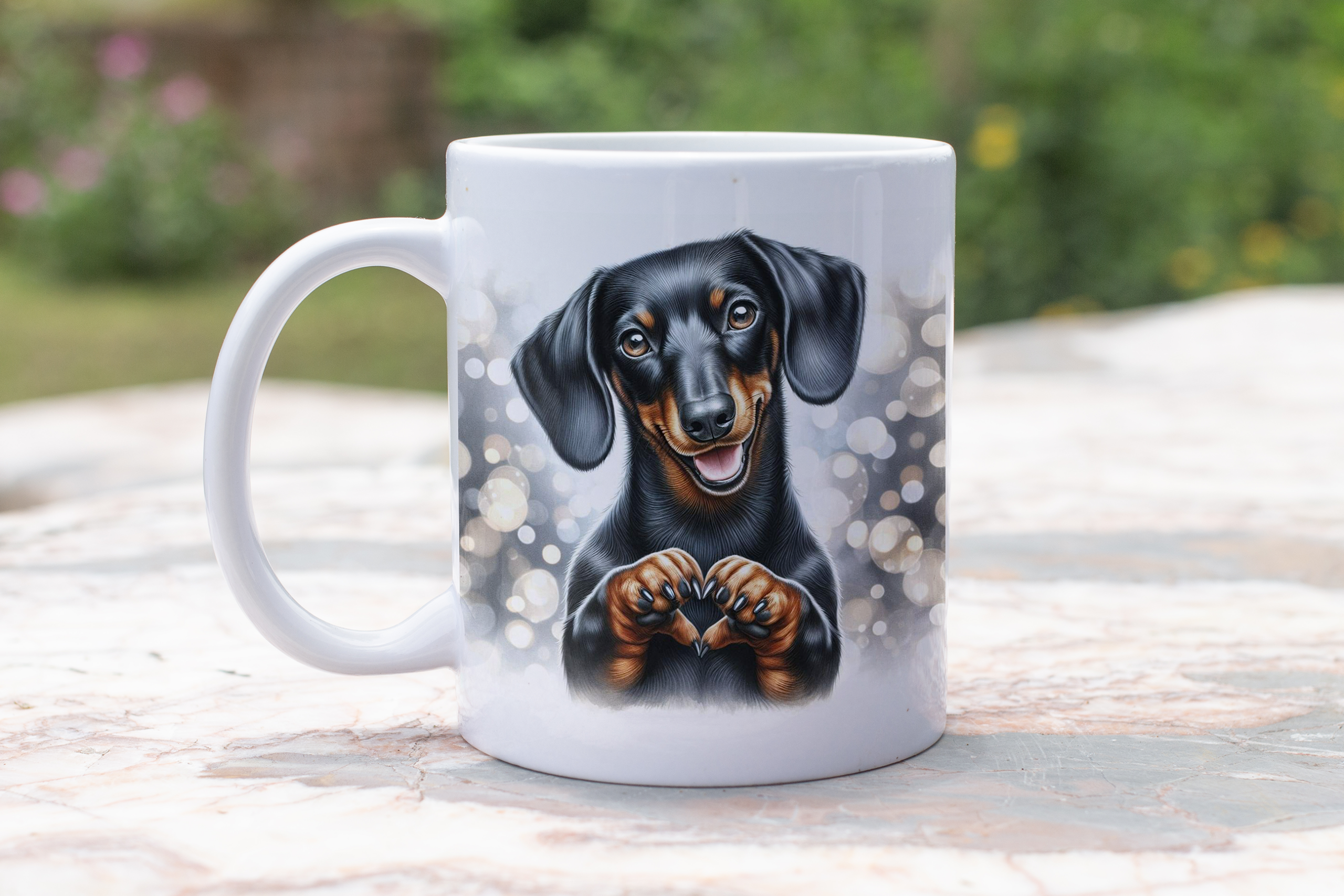 Tasse 300ml - Weiß / Verschiedene Hunde Motive – Bild 2