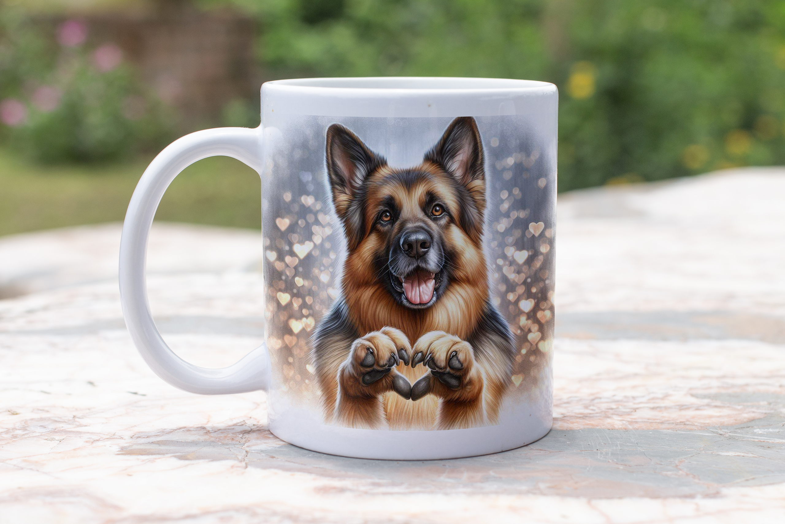 Tasse 300ml - Weiß / Verschiedene Hunde Motive – Bild 4